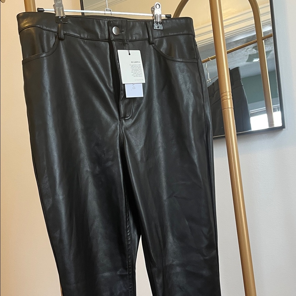 Dynamite Black Faux Leather Pants